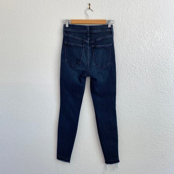 AYR The Riser High Rise Skinny Jeans Dark Wash Raw Hem Women’s W26 L28 LA Made - Picture 5 of 14